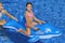 Swimline 61" Inflatable Blue Ride-On Dolphin Pool Float